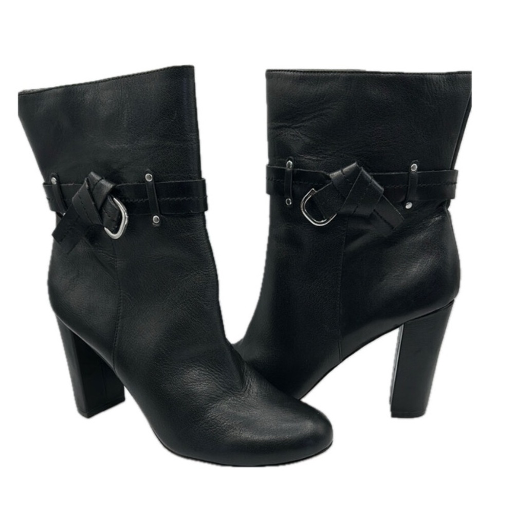 White House Black Market Sz 10 Bailey Blk Above The Ankle  Bootie Buckle Detail